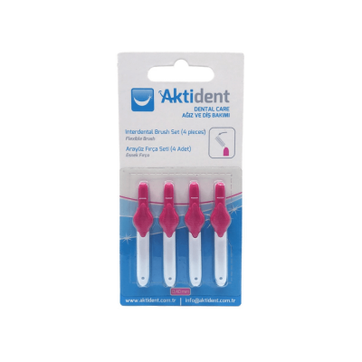 Aktident Arayüz Fırçası 0,40 mm Pembe 4'lü 