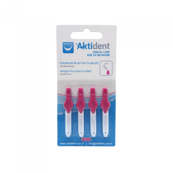 Aktident Arayüz Fırçası 0,40 mm Pembe 4'lü Aktident Arayüz Fırçası 0,40 mm Pembe 4'lü