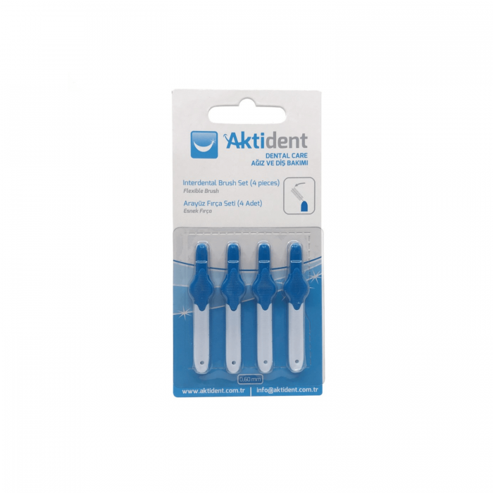 Aktident Arayüz Fırçası 0,60 mm Mavi 4'lü 
