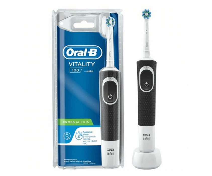 Oral-B Vitality 100 Quadrant Timer Cross Action Şarjlı Diş Fırçası Siyah