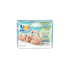 Uni Baby Hassas Dokunuş 6-12 Ay Islak Mendil 52 Yaprak - 3 Adet
