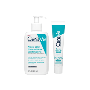Cerave Yağlı ve Akneye Eğilim Gösteren Ciltlere Özel Temizleyici Jel 236 ml + Bakım Jeli 40 ml