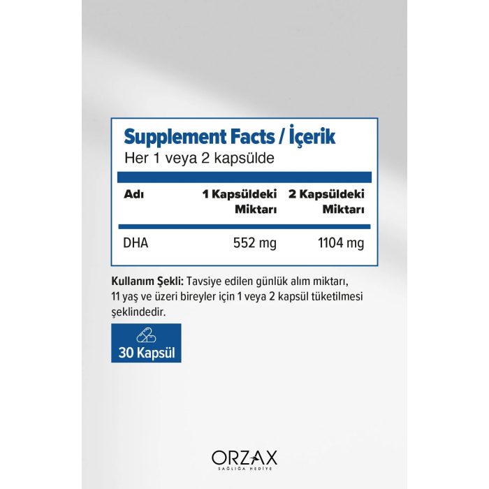 Orzax Ocean DHA 30 Kapsül Orzax Ocean DHA 30 Kapsül