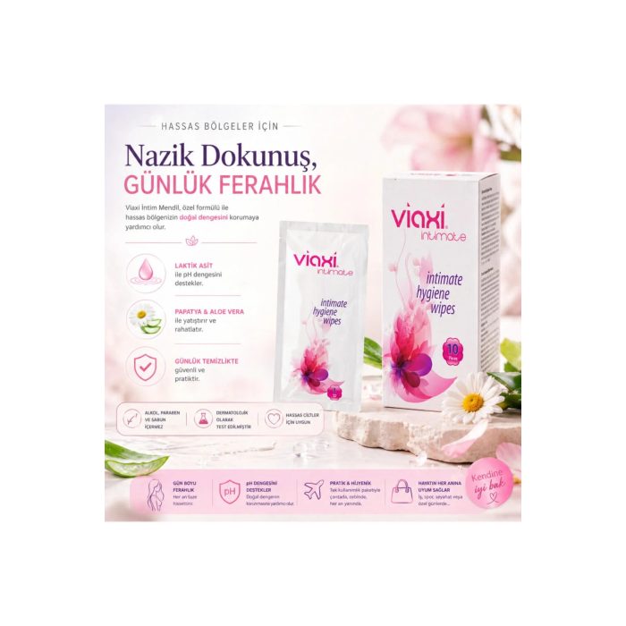 Viaxi Intimate Genital Bölge Hijyen Mendili 10'lu