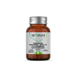 Venatura Magnezyum Bisglisinat + Sitrat Ve P-5-P Vitamin B6 60 Kapsül