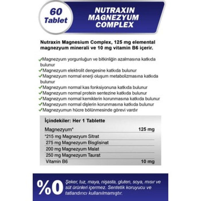 Magnezyum Complex+ Vitamin B6 60