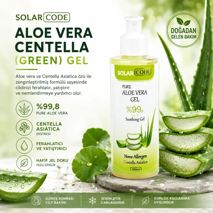 Solar Code Aloe Vera Centella (Green) Gel 200 ml