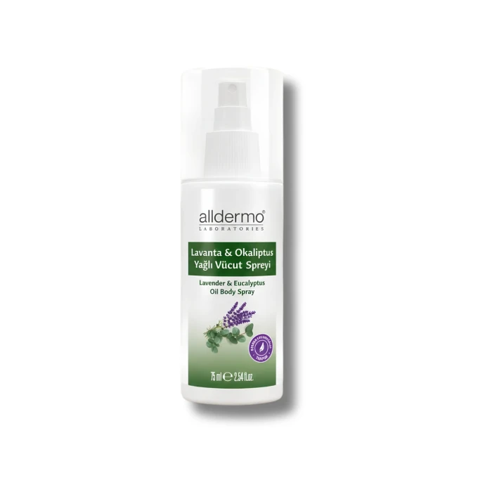 Alldermo Lavanta Okaliptüs Yağlı Vücut Spreyi 75 ml Alldermo Lavanta Okaliptüs Yağlı Vücut Spreyi 75 ml