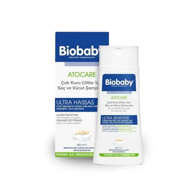 Biobaby Atocare Kuru ve Çok Kuru Ciltler İçin Saç ve Vücut Şampuanı 300 ml