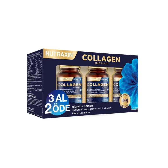 Nutraxin Collagen Beauty Hidrolize Kolajen 3 x 30 Kapsül - 3 Al 2 Öde