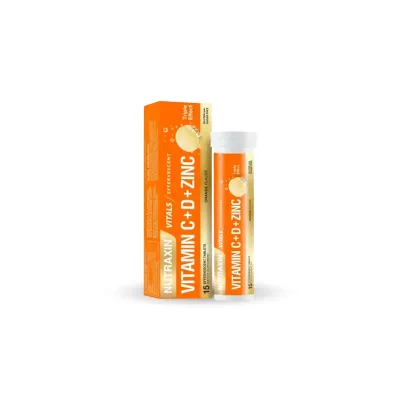 Nutraxin Vitamin C D Zinc 15 Efervesan Tablet