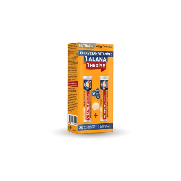 Nutraxin Vitamin C D Zinc 15 Efervesan Tablet 1 Alana 1 Bedava Kofre Paket