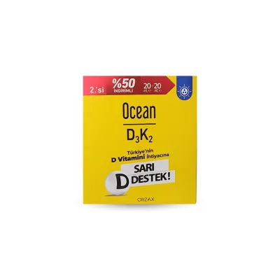 Orzax Ocean D3K2 Damla 20+20 ml - İkincisi %50 İndirimli