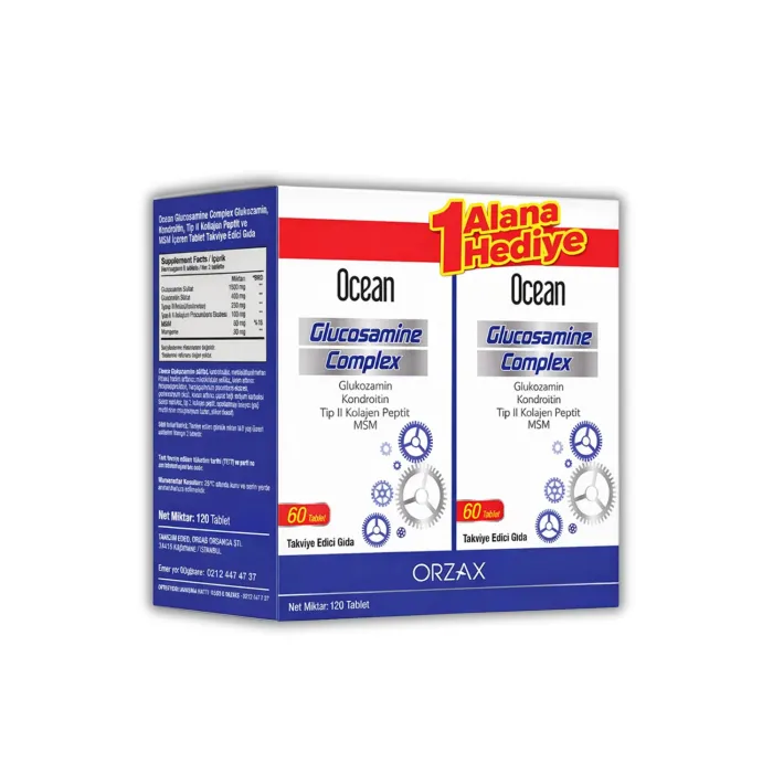 Orzax Ocean Glucosamine Complex 60 Tablet - 1 Alana 1 Hediye Orzax Ocean Glucosamine Complex 60 Tablet - 1 Alana 1 Hediye