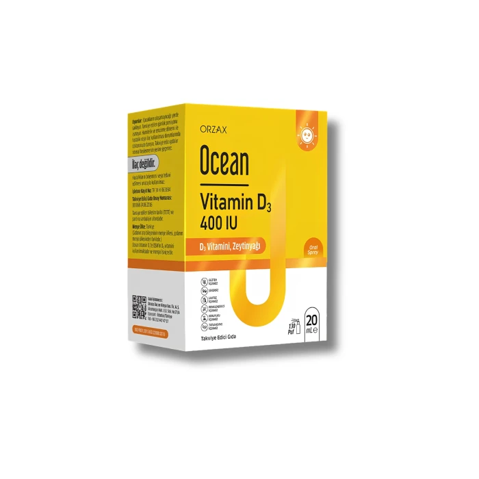 Orzax Ocean Vitamin D3 400 IU Sprey 20 ml