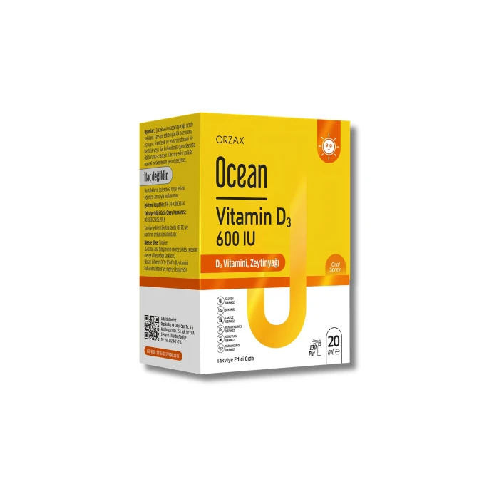 Orzax Ocean Vitamin D3 600 IU Sprey 20 ml