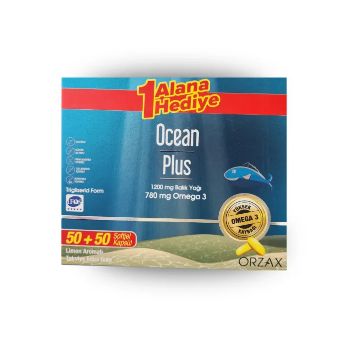 Orzax Ocean Plus 1200 mg 50+50 Softjel - 1 Alana 1 Bedava