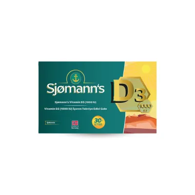 Sjomann’s Vitamin D3 1000 IU 30 Adet Çiğnenebilir Jel Form