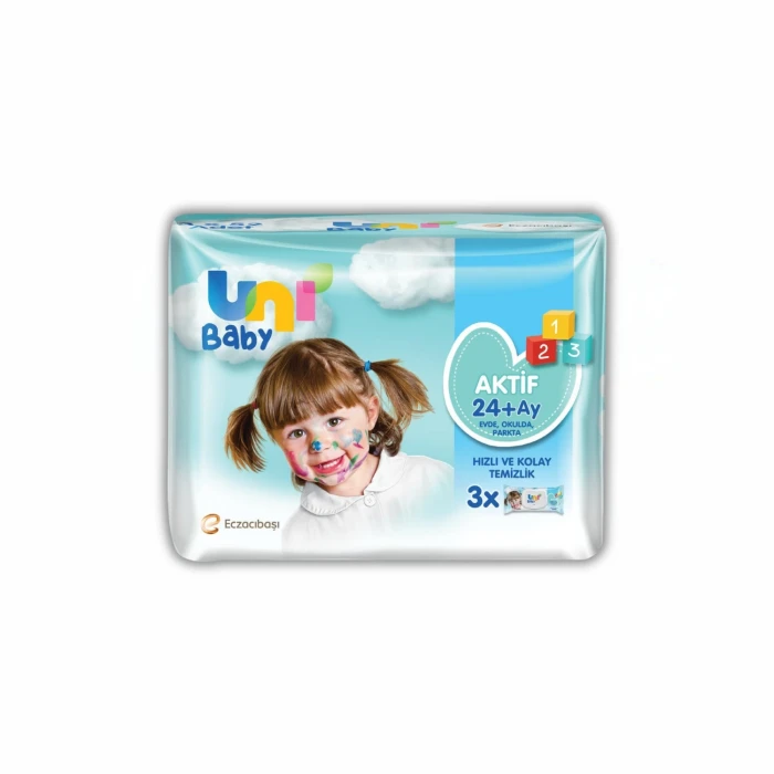 Uni Baby Aktif Islak Mendil Aktif Simple 52 Yaprak - 3 Adet