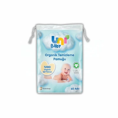 Uni Baby Organik Temizleme Pamuğu 60 Adet