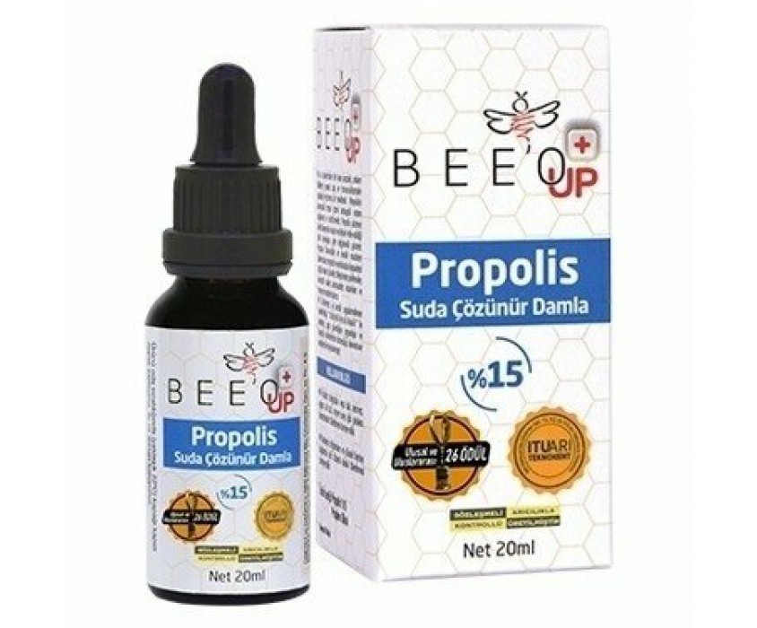 Bee'o Up Suda Çözünür Propolis Damla %15 20 ml 