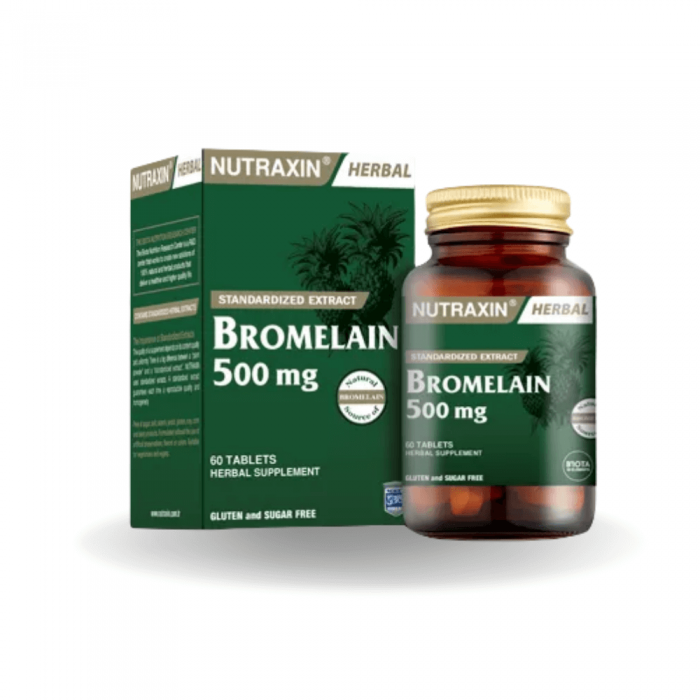 Nutraxin Bromelain 500 mg 60 Tablet Nutraxin Bromelain 500 mg 60 Tablet