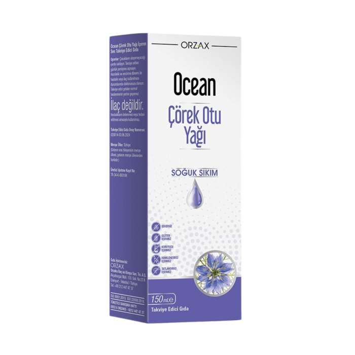 Orzax Ocean Çörek Otu Yağı Soğuk Sıkım 150 ml Orzax Ocean Çörek Otu Yağı Soğuk Sıkım 150 ml