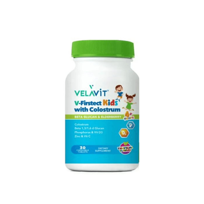 Velavit V-Firstect Kids with Colostrum 30 Çiğneme Tableti Velavit V-Firstect Kids with Colostrum 30 Çiğneme Tableti