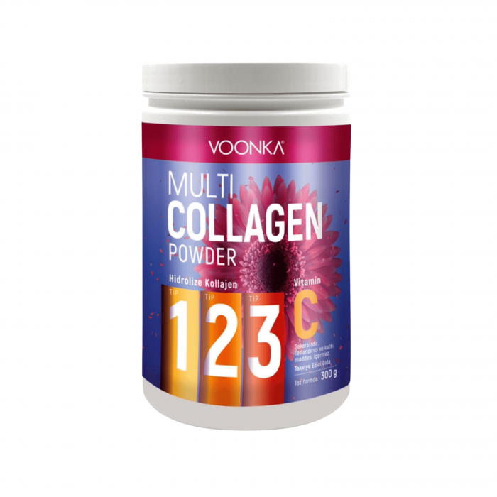 Voonka Multi Collagen Powder Hidrolize Kollajen Tip 1 2 3 Vitamin C 300 gr