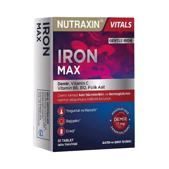 Nutraxin Iron Max Takviye Edici Gıda 30 Tablet