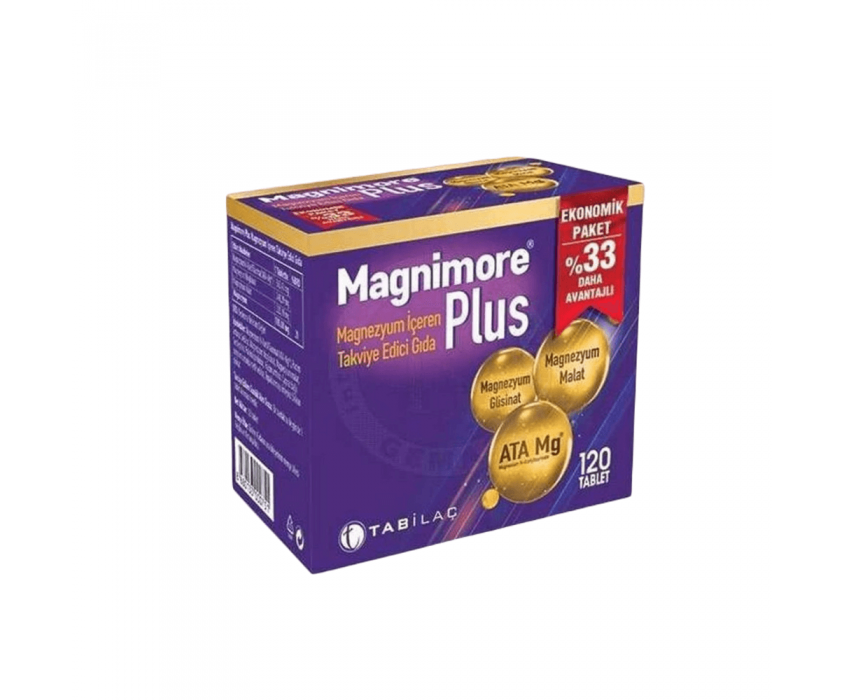 Magnimore Plus Magnezyum İçeren Takviye Edici Gıda 120 Tablet