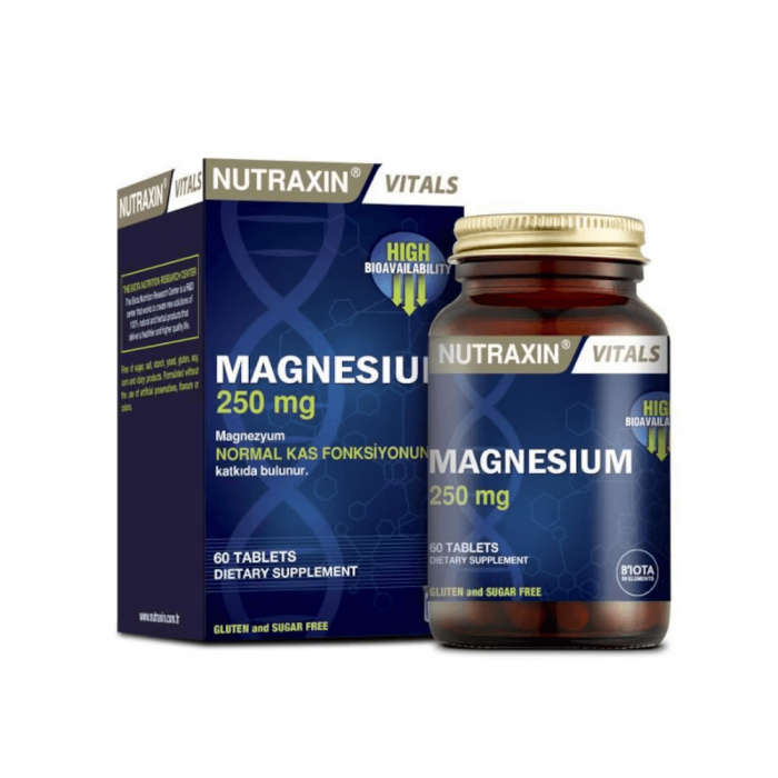 Nutraxin Magnesium 250 mg 60 Tablet Nutraxin Magnesium 250 mg 60 Tablet