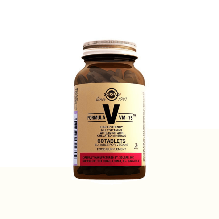 Solgar VM-75 Multivitamin ve Mineral 60 Tablet