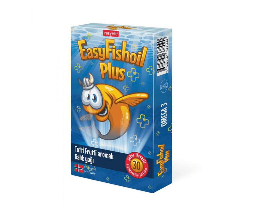 EasyFishoil Plus Tutti Frutti Çiğnenebilir Jel 30 Tablet