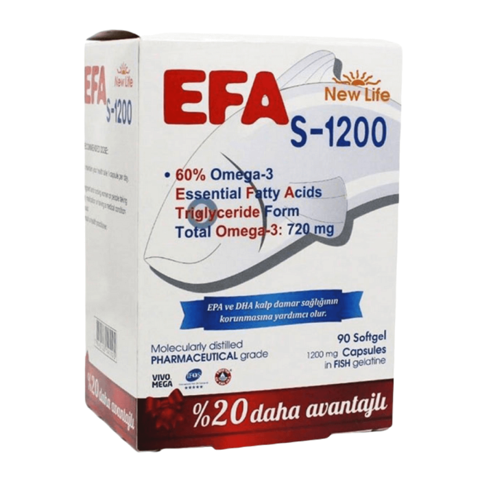 New Life EFA S-1200 Omega 3 90 Kapsül New Life EFA S-1200 Omega 3 90 Kapsül