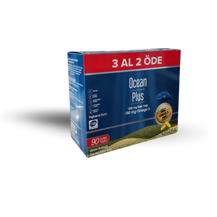 Orzax Ocean Plus Limon Aromalı 90 Kapsül - 3 Al 2 Öde