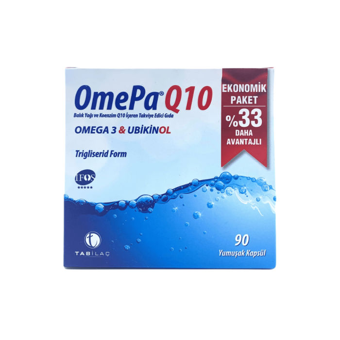 Omepa-Q10 Omega3 Ubiquinol 90 Kapsül Omepa-Q10 Omega3 Ubiquinol 90 Kapsül