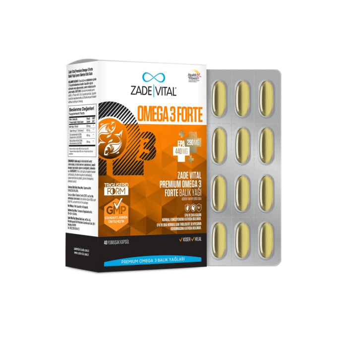 Zade Vital Omega 3 Forte Balık Yağı 40 Yumuşak Kapsül Zade Vital Omega 3 Forte Balık Yağı 40 Yumuşak Kapsül