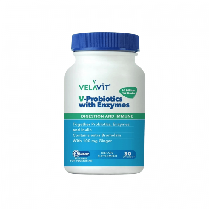 Velavit V-Probiotics Enzymes 30 Kapsül Velavit V-Probiotics Enzymes 30 Kapsül