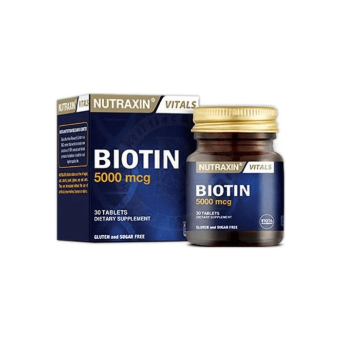 Nutraxin Biotin 5000 mcg 30 Tablet Nutraxin Biotin 5000 mcg 30 Tablet