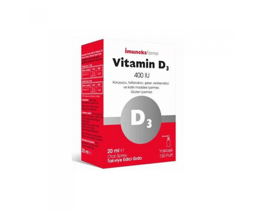 İmuneks Vitamin D3 400 IU Sprey 20 ml