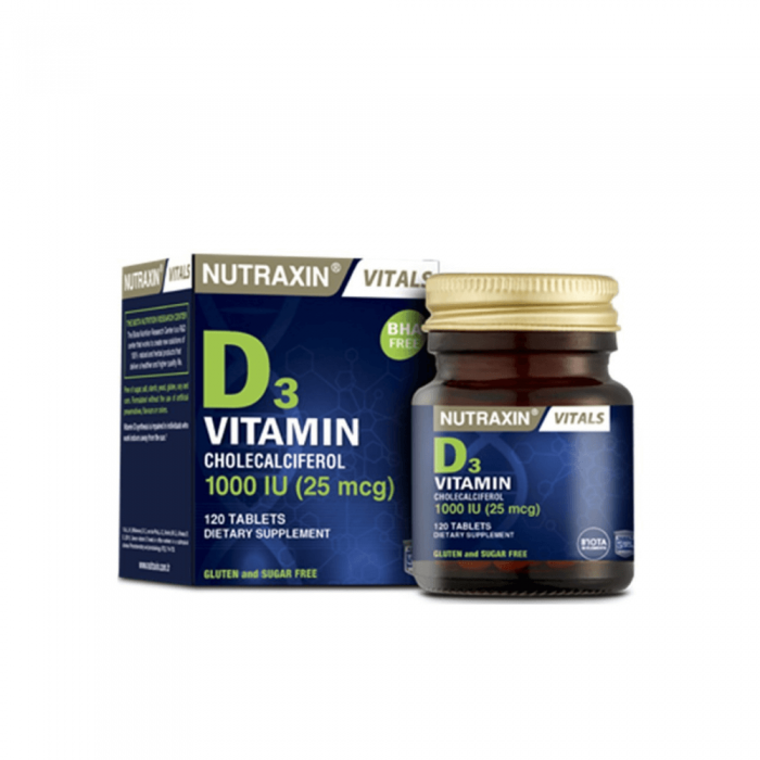 Nutraxin Vitamin D3 120 Tablet Nutraxin Vitamin D3 120 Tablet