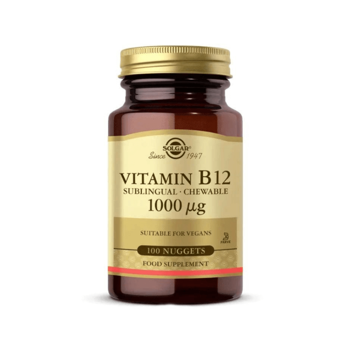 Solgar Vitamin B12 1000 mcg 100 Dilaltı Tablet Solgar Vitamin B12 1000 mcg 100 Dilaltı Tablet