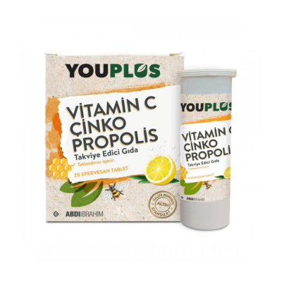 Youplus Vitamin C Çinko Propolis 20 Efervesan Tablet