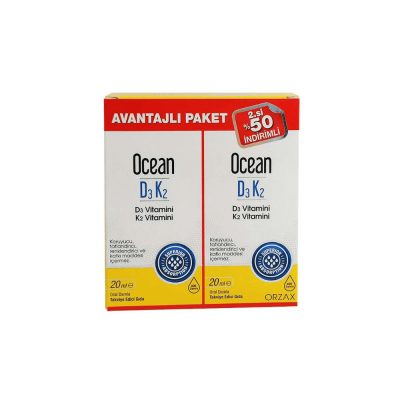 Orzax Ocean D3 K2 20 ml Takviye Edici Gıda Avantajlı Paket