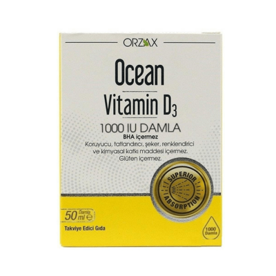 Orzax Ocean Vitamin D3 1000 IU Damla
