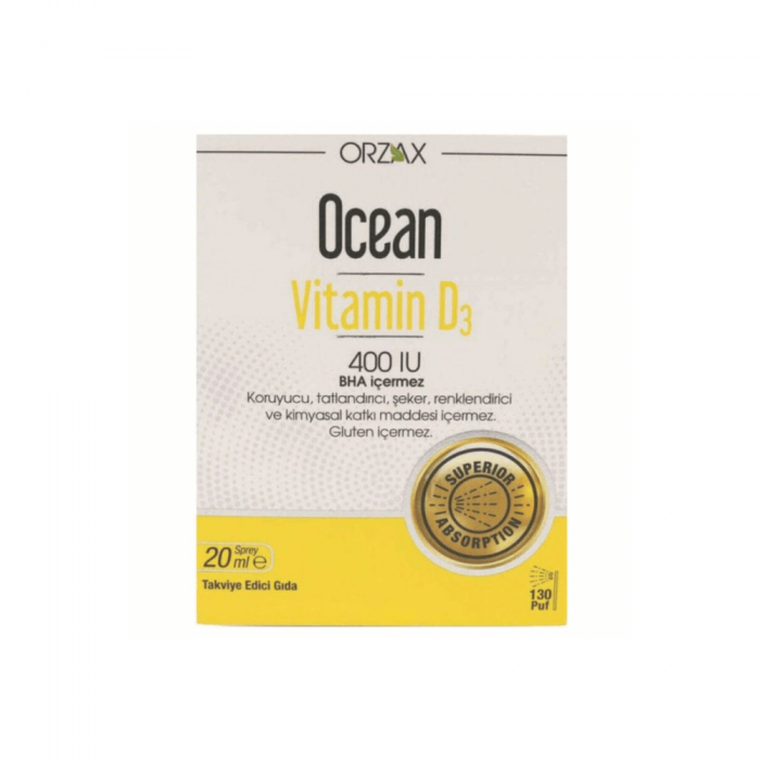 Orzax Ocean Vitamin D3 400 IU Sprey 20 ml Orzax Ocean Vitamin D3 400 IU Sprey 20 ml