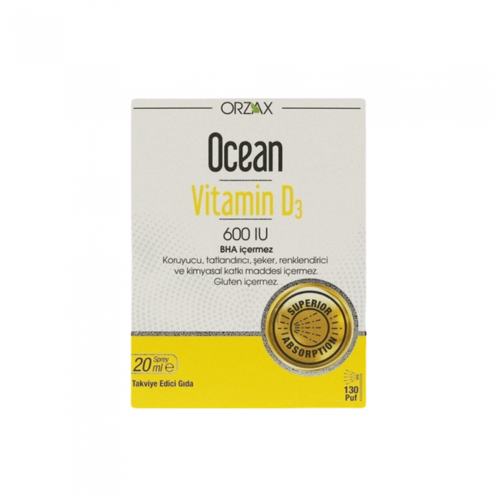 Orzax Ocean Vitamin D3 600 IU Sprey 20 ml Orzax Ocean Vitamin D3 600 IU Sprey 20 ml