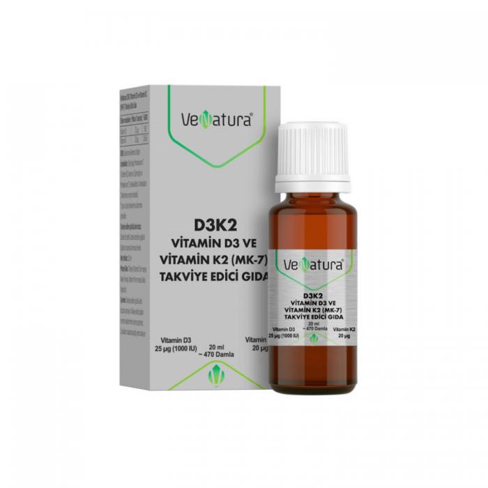 Venatura D3K2 (11,25 mcg MK-7) Damla 20 ml Venatura D3K2 (11,25 mcg MK-7) Damla 20 ml