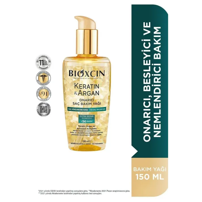 Bioxcin Keratin Argan Onarıcı Saç Bakım Yağı 150 ml